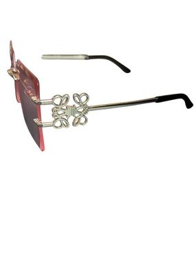 Loewe-Rimless Hexagon Sunglasses in Pink Gradient with Gold Bridge